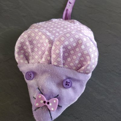 petite souris dent de lait mauve carré blanc